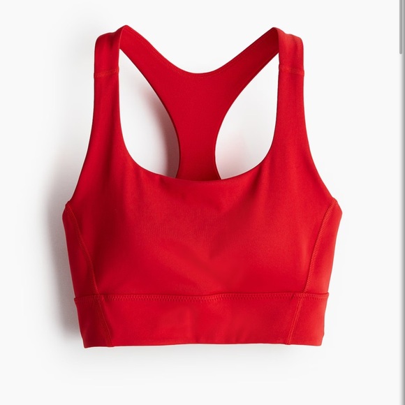 H&M red sports bra and spandex shorts workout set - size XL NWOT - Picture 3 of 5